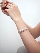 Браслет с жемчугом «Жемчуг» на убывание, d=6.5 белый в серебре - Фото 2