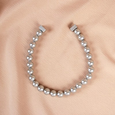 Подхват для штор «Бусы из жемчуга», d=1.5 см, 40±1 см, серый