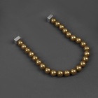 Подхват для штор «Бусы из жемчуга», d=1.5 см, 40±1 см, коричневый - Фото 2