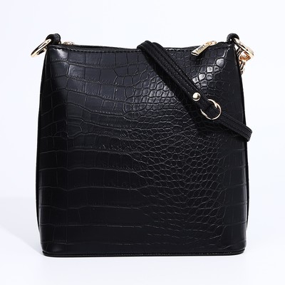 Сумка кросс-боди на молнии, наружный карман, цвет чёрный