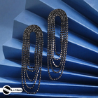 Серьги висячие со стразами «Мэджик» средние, цвет чёрный,10 см 6249960