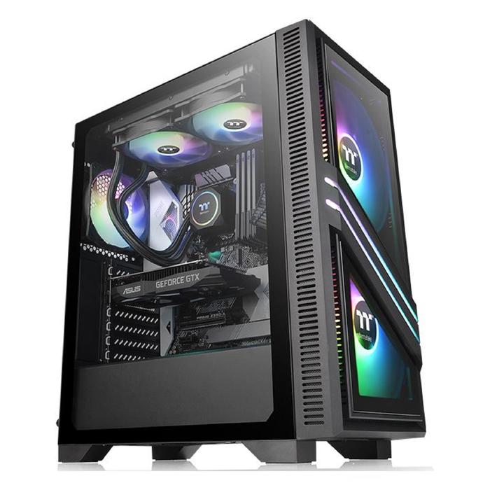 Корпус Thermaltake Versa T35 TG RGB, без БП, ATX, Midi-Tower, черный - Фото 1