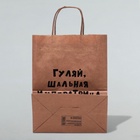 Пакет подарочный с приколами, крафт, «Гуляй шальная императрица», 24×14×30 см - фото 43966619