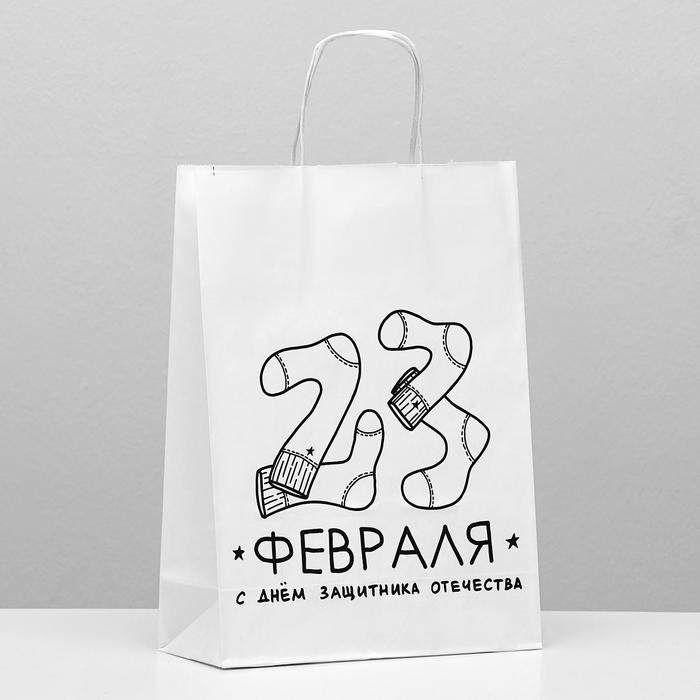 Пакет подарочный «Защитник», 24 х 10,5 х 32 см - Фото 1