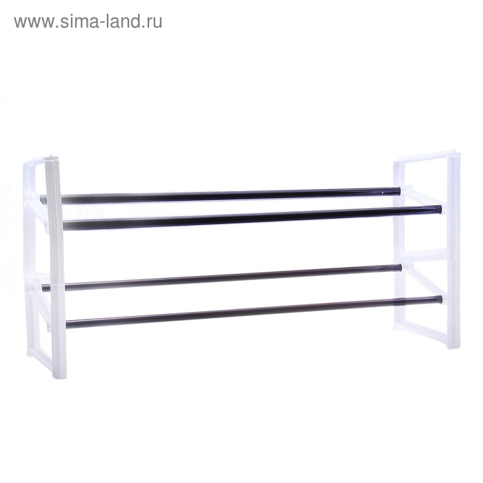 Полка для обуви 2 яруса 20×62×30 см, цвет чёрный - Фото 1