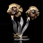 Сувенир «Две рыбки на серебряных водорослях», 9×5×9 см, с кристаллами - Фото 3