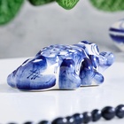 Сувенир «Крокодил», лежит, средний, 3 см, гжель - Фото 2