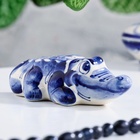 Сувенир «Крокодил», лежит, средний, 3 см, гжель - Фото 3