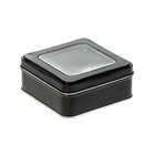 Коробка квадратная с окном 8,5 х 8,5 см черная - Фото 1