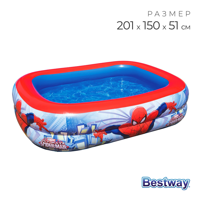 Бассейн надувной «Человек-паук», 201 х 150 х 51 см, от 6 лет, 98011 Bestway - Фото 1