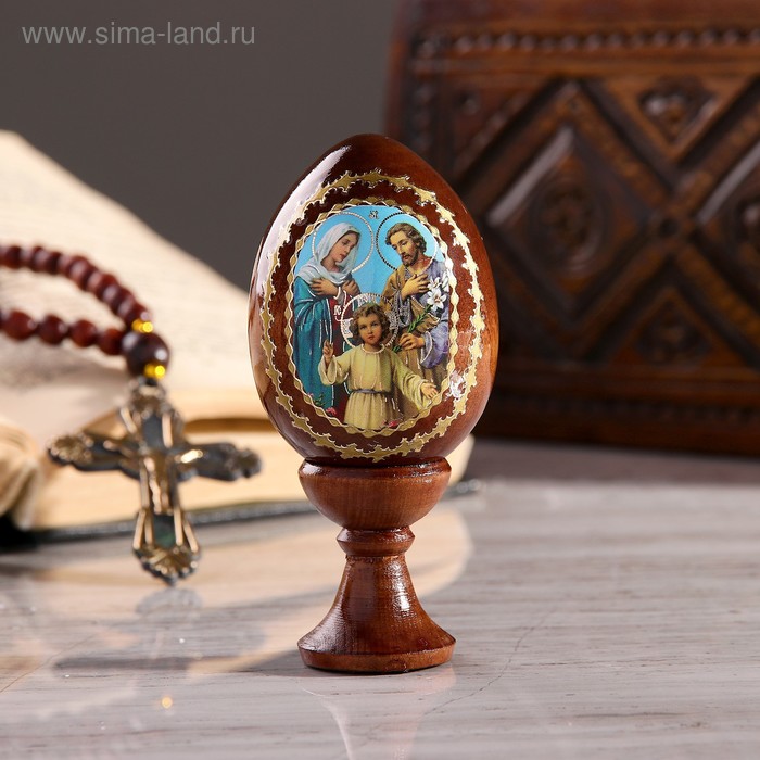 Сувенир Яйцо на подставке икона "Святое семейство" - Фото 1