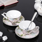 Сервиз чайный "Нежность", 6 предметов: 2 чашки 250 мл, 2 ложки, 2 блюдца - Фото 2