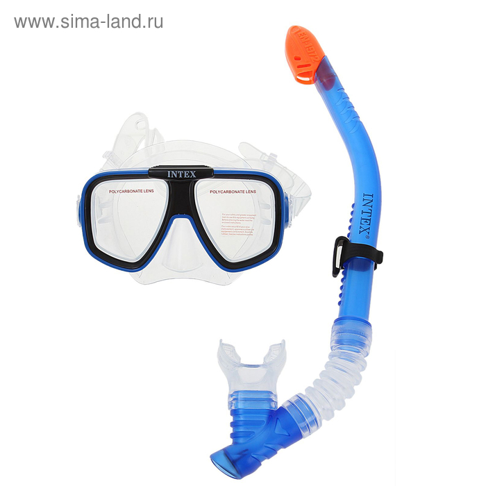 Набор для подводного плавания "Риф", 2 предмета: маска, трубка, от 8 лет 55948 INTEX - Фото 1