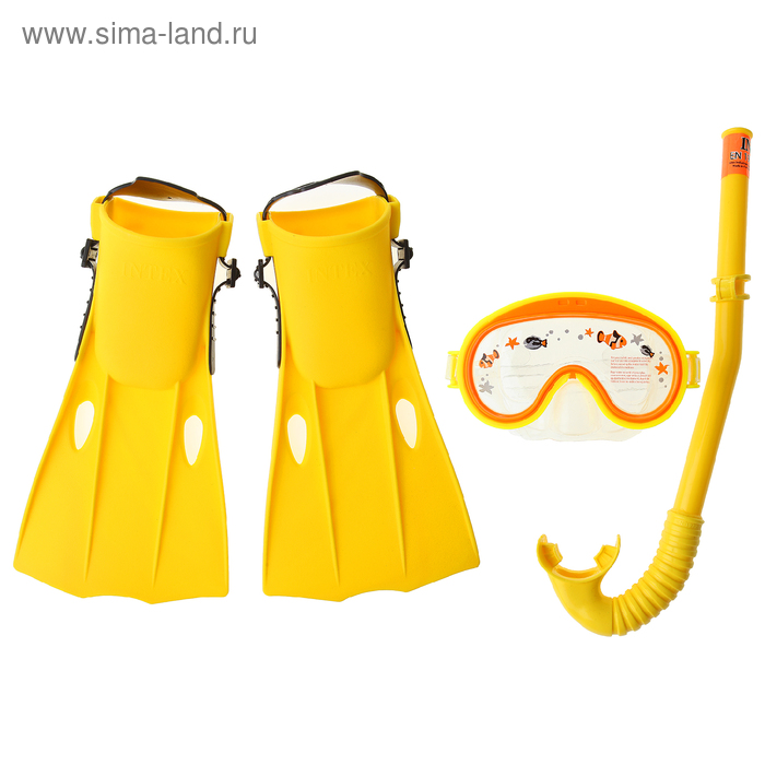 Набор для подводного плавания «Приключения», 3 предмета: маска, трубка, ласты, от 3 до 8 лет INTEX - Фото 1