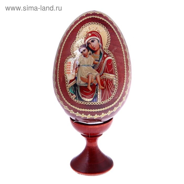 Сувенир Яйцо на подставке икона "Божья Матерь Достойно есть" - Фото 1