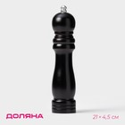 Мельница для специй Доляна «Дуновение леса», 21×4.5 см, керамический механизм, чёрная - Фото 1
