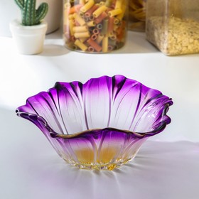 Салатник стеклянный «Фиолетовый цветок», 550 мл, 19,5×8 см