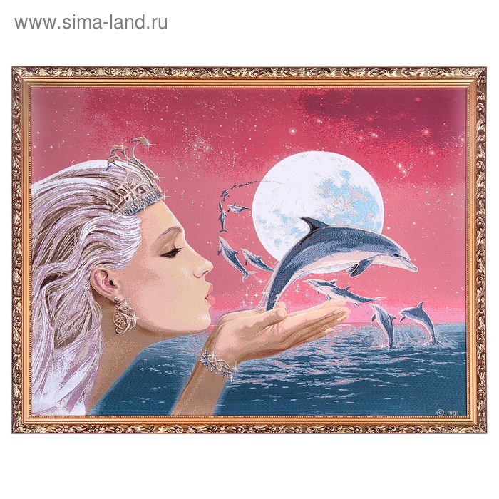 Гобеленовая картина "Фея дельфинов" 90х70 см - Фото 1