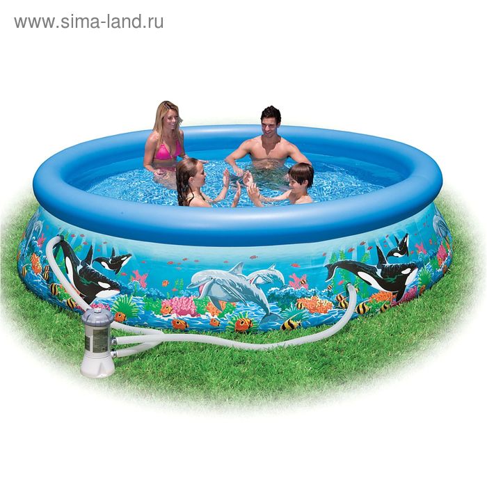 Бассейн надувной Easy Set, с рисунком, 305х76 см, фильтр-насос 28126 INTEX - Фото 1