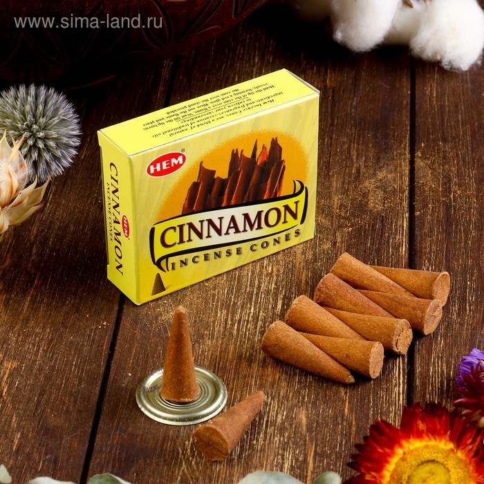 Благовония "HEM Cinnamon" (Корица), 10 конусов - Фото 1