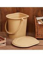 Ведро - туалет, h=40 см, 17 л, съёмный стульчак, бежевое - Фото 10