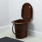 Ведро-туалет, h = 39 см, 17 л, съёмный стульчак, коричневое - фото 317833612