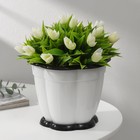 Горшок для цветов с поддоном «Восторг», 1.5 л, пластиковый, белый - Фото 1