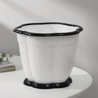 Горшок для цветов с поддоном «Восторг», 1.5 л, пластиковый, белый - Фото 2