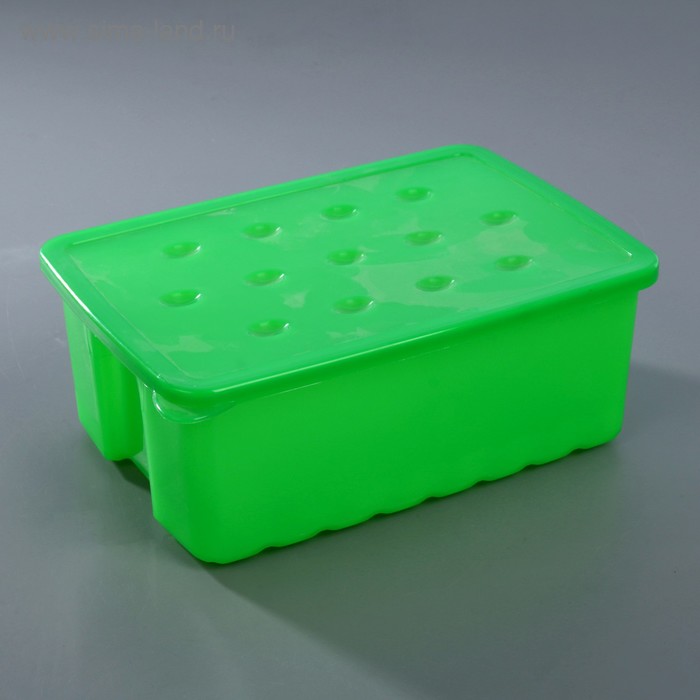 Ящик для карандашей с крышкой, 2 л, 22×15,5×9 см, цвет МИКС - Фото 1