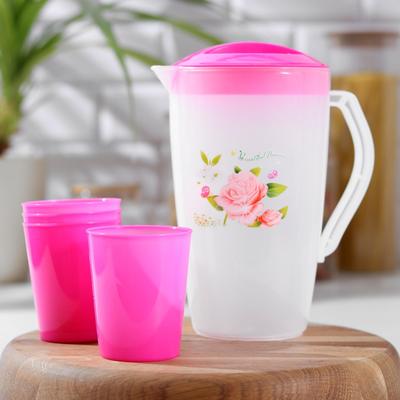 Набор питьевой «Оазис», 5 предметов: кувшин 1.5 л, 4 стакана 200 мл, 17×13×20 см, МИКС