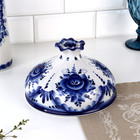 Блинница с крышкой «Цветок», блюдо, 24×15 см, фарфор, гжель - Фото 2