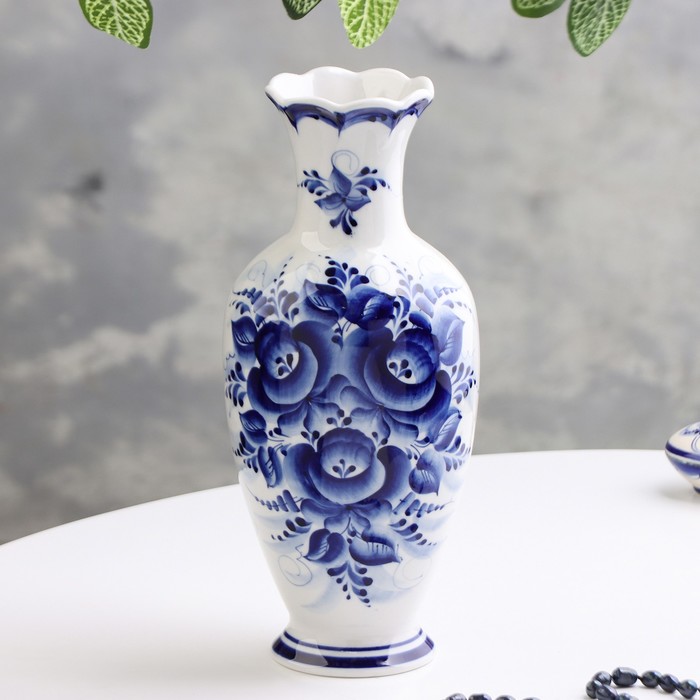 Ваза цветов, сухоцветов «Оля», 27 см, фарфор, гжель - Фото 1