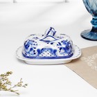 Маслёнка фарфор «Тюльпан», 16×10.5×10 см, гжель - Фото 2