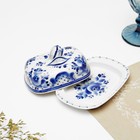 Маслёнка фарфор «Тюльпан», 16×10.5×10 см, гжель - Фото 4