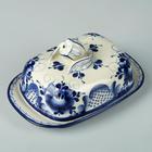 Маслёнка фарфор «Тюльпан», 16×10.5×10 см, гжель - Фото 7