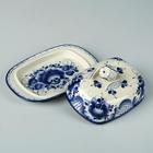 Маслёнка фарфор «Тюльпан», 16×10.5×10 см, гжель - Фото 8