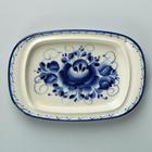 Маслёнка фарфор «Тюльпан», 16×10.5×10 см, гжель - Фото 9