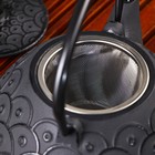 Чайник чугунный «Джана», 650 мл, с ситом, цвет чёрный - Фото 3