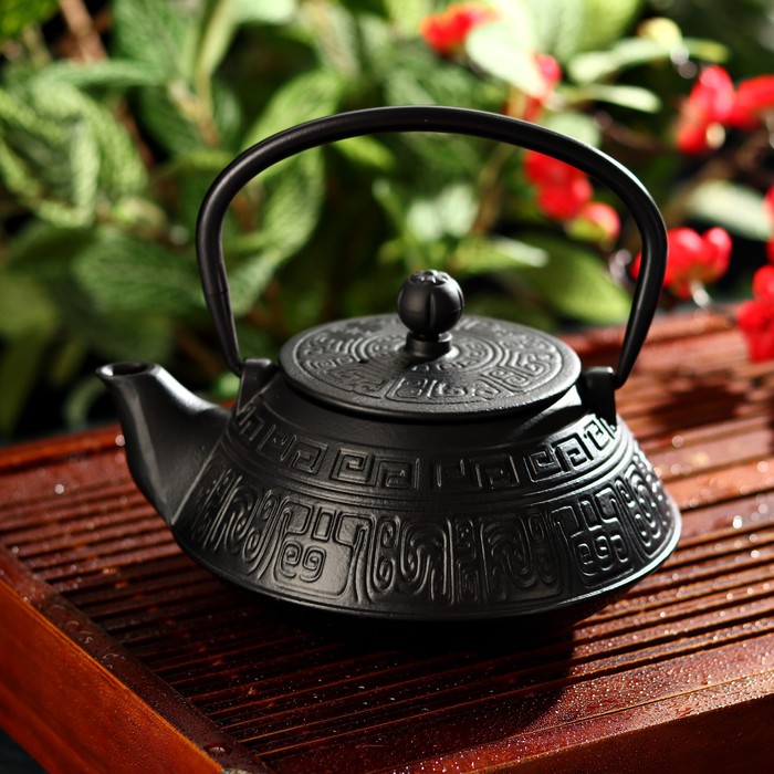 Чайник «Афродита», 800 мл, с ситом, цвет чёрный - Фото 1