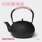 Чайник Доляна «Восточная ночь», 1.6 л, с ситом, индукция, чугун, чёрный - Фото 1