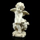 Сувенир полистоун "Ангелочек бежевый на ажурной колонне" 10х5,5х5,5 см - Фото 1