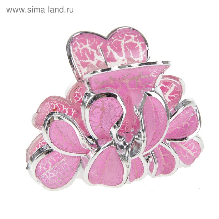 краб для волос "Окантовка" 8 см лепестки микс - Фото 1