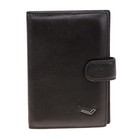 обложка д/автодок+паспорт 2/1  L- 303-А 10*14*1cм,нат кожа, д/кредит, чёрный - Фото 1