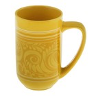 Кружка керамическая «Хохлома», 360 мл, цвет жёлтый - Фото 1