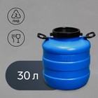 Фляга пищевая, 30 л, горловина 18.5 см, пластиковая, синяя - Фото 1