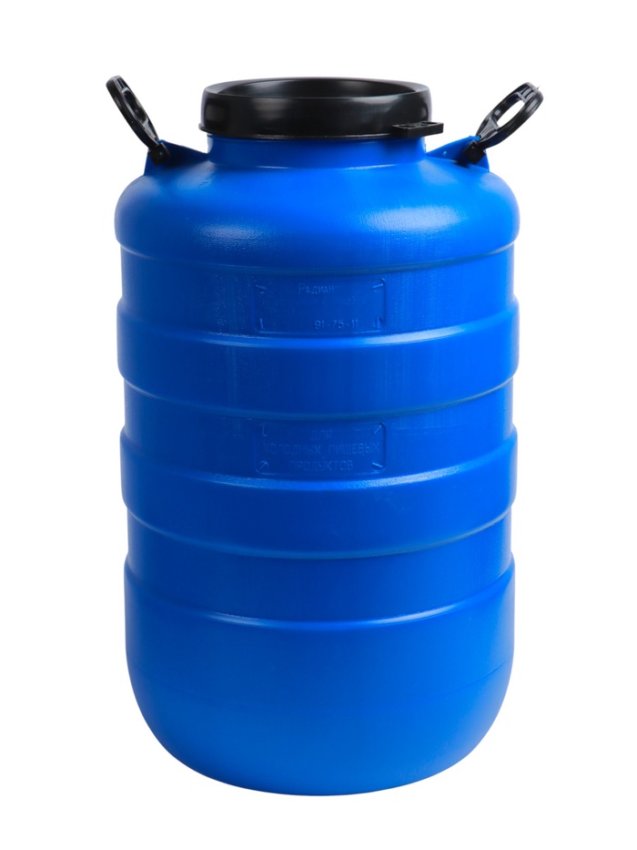 УЦЕНКА Фляга пищевая, 50 л, горловина 18.5 см, пластиковая, синяя - Фото 1