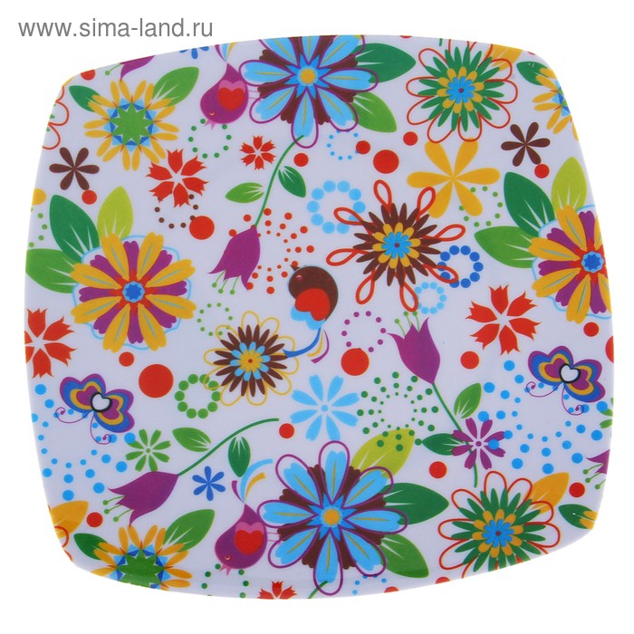 Тарелка десертная «Цветочный коктейль», 19×19 см - Фото 1