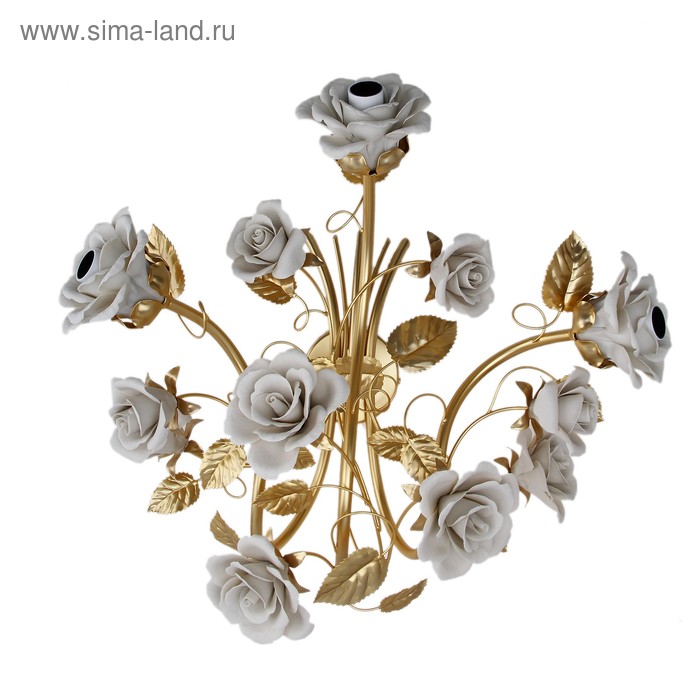 Бра на три лампы "Белые розы", золото, 57 × 54 см - Фото 1