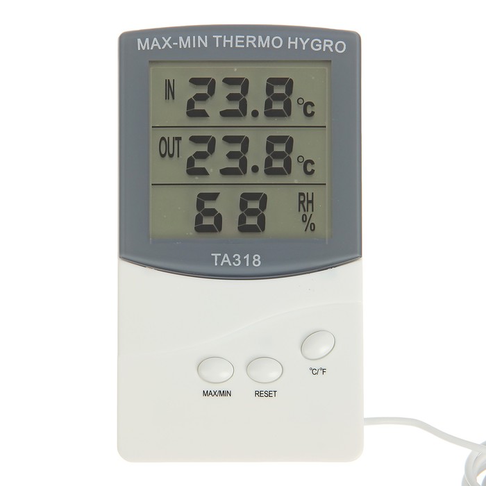 Термометр Luazon LTR-07, электронный, 2 датчика температуры, датчик влажности, белый - фото 1881733314