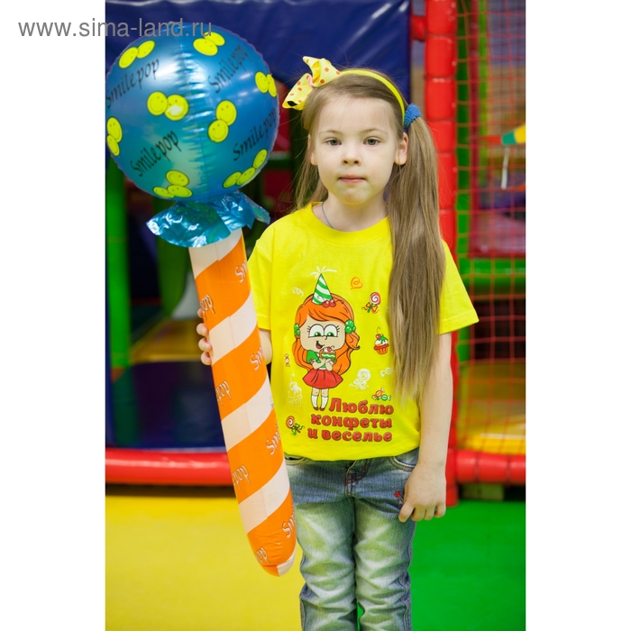 Футболка для девочки Collorista "Люблю конфеты и веселье", рост 86-92 см (28), 1-2 года - Фото 1